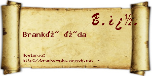 Brankó Éda névjegykártya